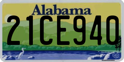 AL license plate 21CE940