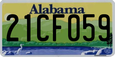 AL license plate 21CF059