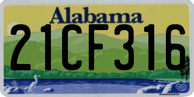 AL license plate 21CF316