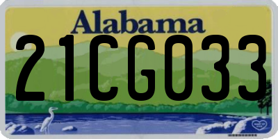 AL license plate 21CG033