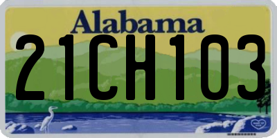 AL license plate 21CH103