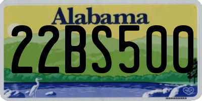 AL license plate 22BS500