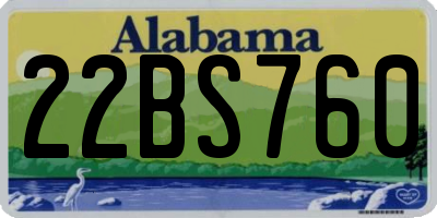 AL license plate 22BS760