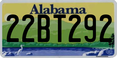 AL license plate 22BT292