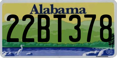 AL license plate 22BT378