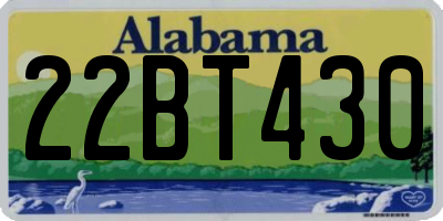 AL license plate 22BT430