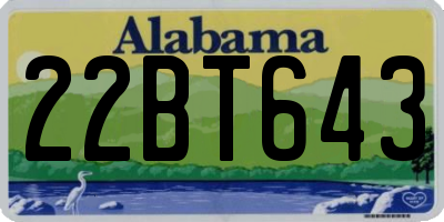 AL license plate 22BT643