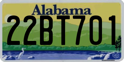 AL license plate 22BT701