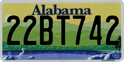 AL license plate 22BT742