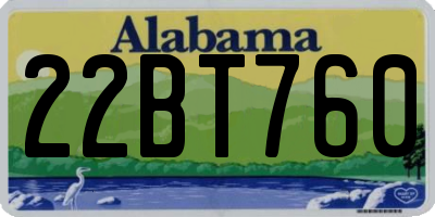 AL license plate 22BT760
