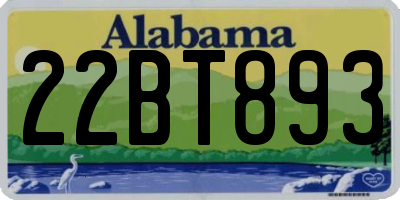 AL license plate 22BT893