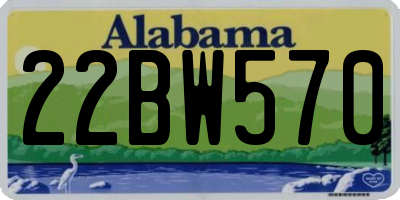 AL license plate 22BW570