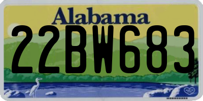 AL license plate 22BW683