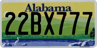AL license plate 22BX777