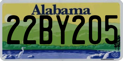 AL license plate 22BY205