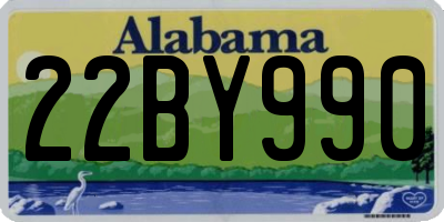 AL license plate 22BY990