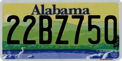 AL license plate 22BZ750