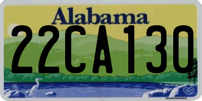 AL license plate 22CA130