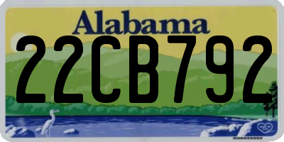 AL license plate 22CB792