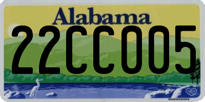 AL license plate 22CC005