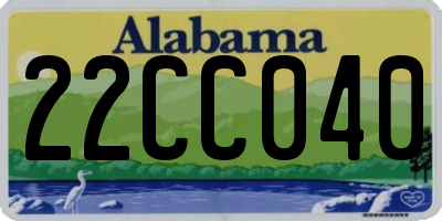 AL license plate 22CC040