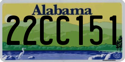 AL license plate 22CC151