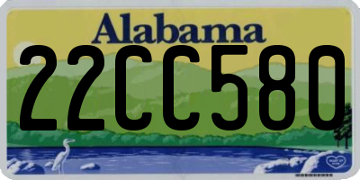 AL license plate 22CC580
