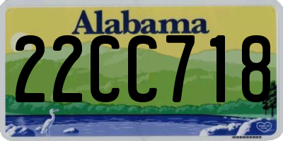 AL license plate 22CC718