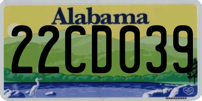 AL license plate 22CD039