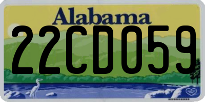 AL license plate 22CD059