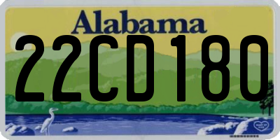 AL license plate 22CD180
