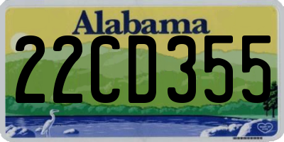 AL license plate 22CD355