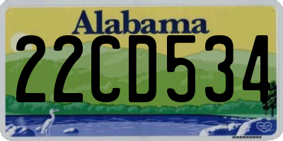AL license plate 22CD534