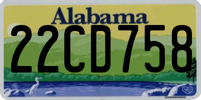 AL license plate 22CD758