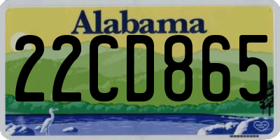 AL license plate 22CD865