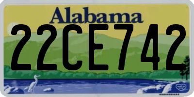 AL license plate 22CE742