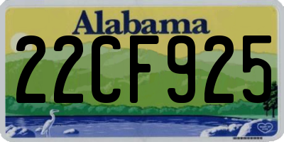 AL license plate 22CF925