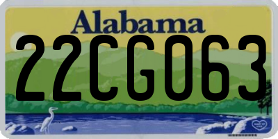 AL license plate 22CG063
