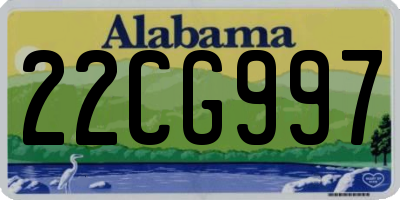 AL license plate 22CG997