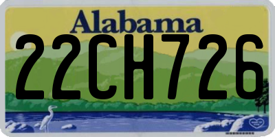 AL license plate 22CH726