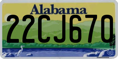 AL license plate 22CJ670