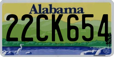 AL license plate 22CK654