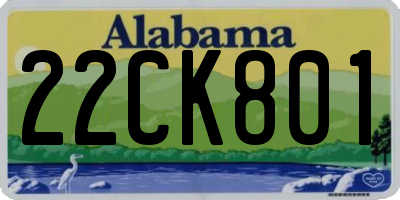 AL license plate 22CK801