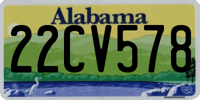 AL license plate 22CV578