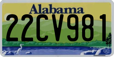 AL license plate 22CV981