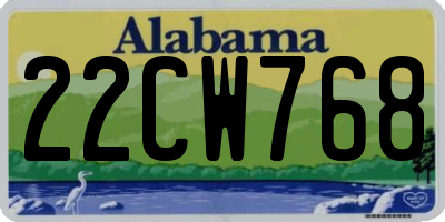 AL license plate 22CW768