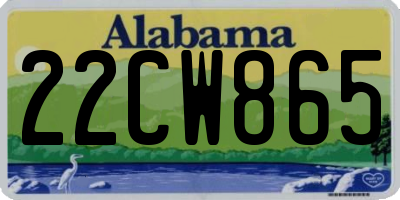 AL license plate 22CW865