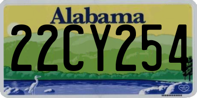 AL license plate 22CY254