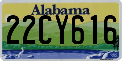 AL license plate 22CY616