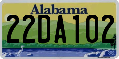 AL license plate 22DA102